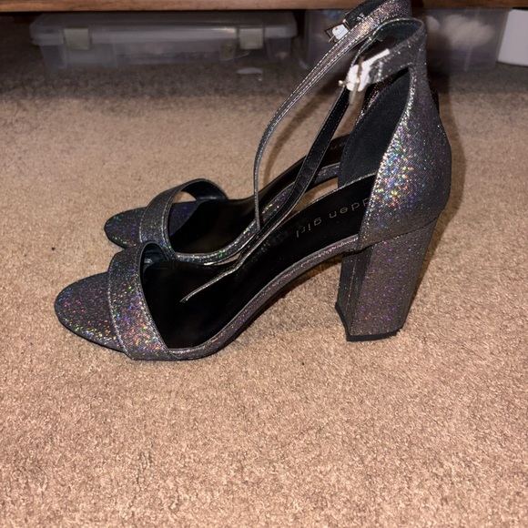 Madden Girl Holographic Glitter Ankle-Strap Heels - Black Multi - Picture 4 of 7